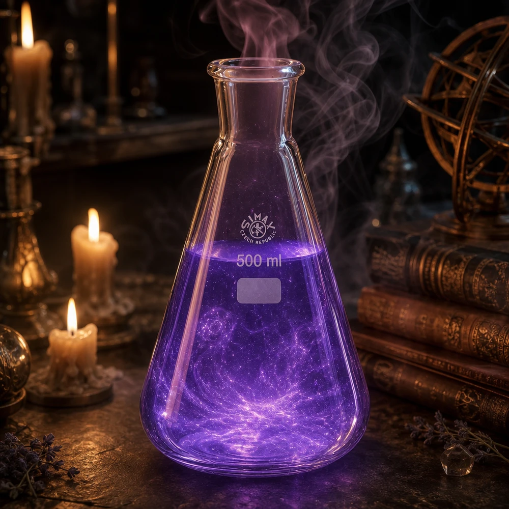 Erlenmeyer-kolbe 500 ml med standard slebet led (29/32) Højkvalitets laboratoriekolbe 500 ml lavet af borosilikatglas med professionel standardslibning 29/32