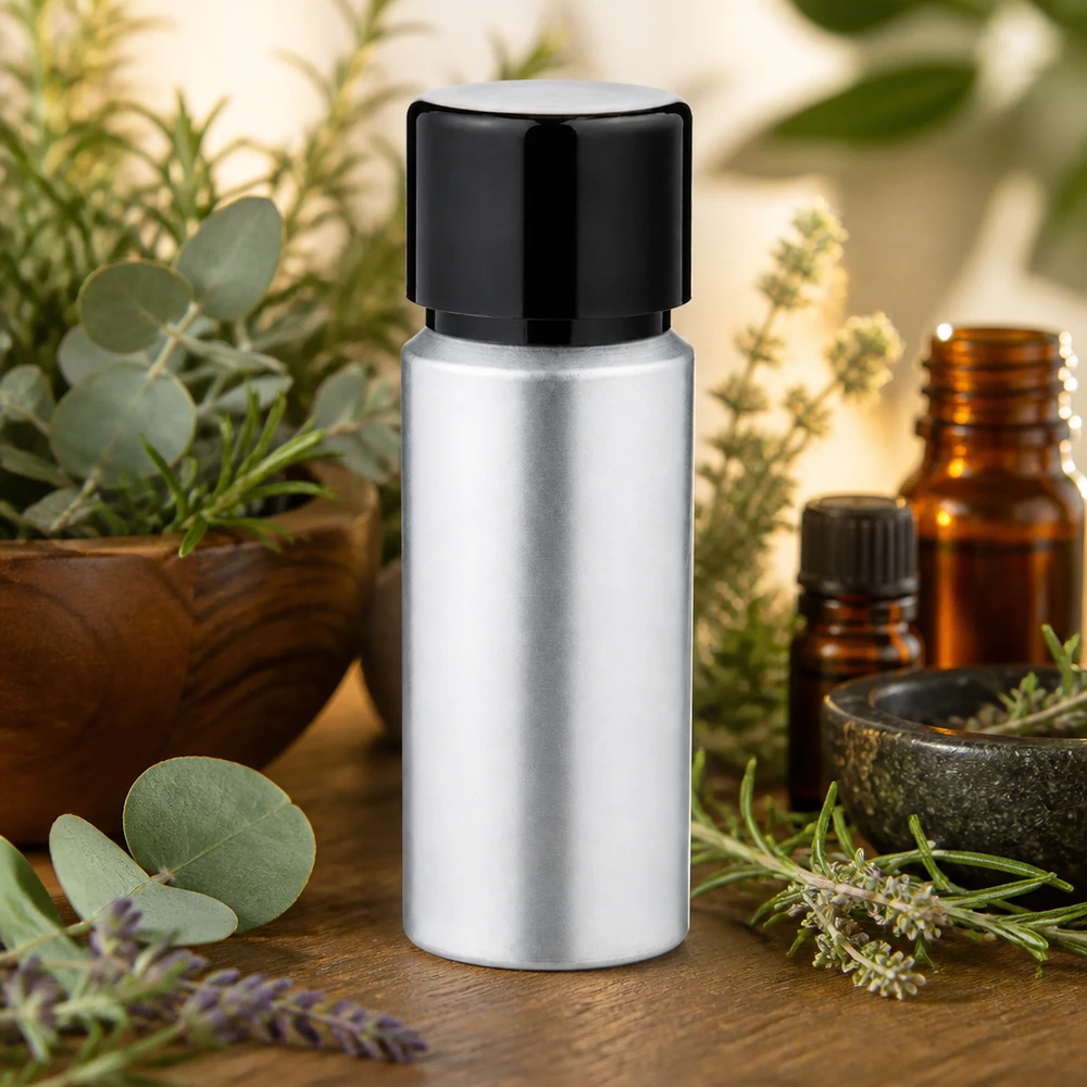 20 ml farvet aluminiumsflaske med skruelåg Bejdset aluminiumsflaske 20 ml med mat finish - holdbar og genanvendelig