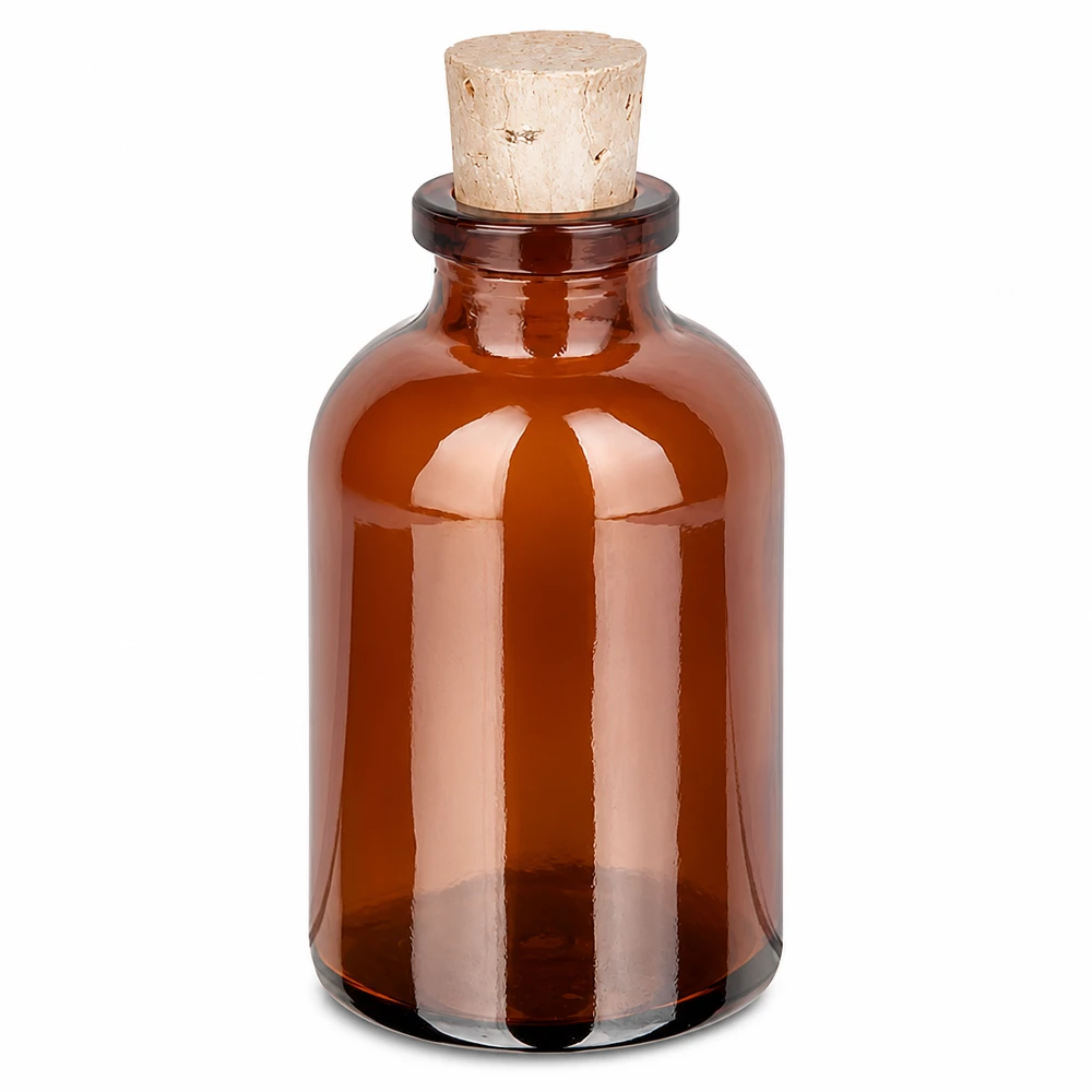 Flaske ravfarvet glas 30ml med kork 11/14mm Apotheker Braunglasflasche 30ml mit Kork ideal für Laborflüssigkeiten