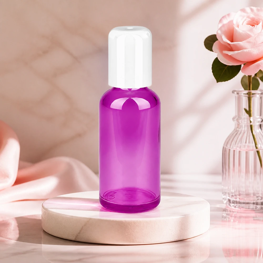 50 ml roll-on-flaske hvid Standard PurpleLine UT18/50 Roll-on-flaske 50 ml med hvid hætte STD UT18/50 til præcis dosering af hudplejeprodukter