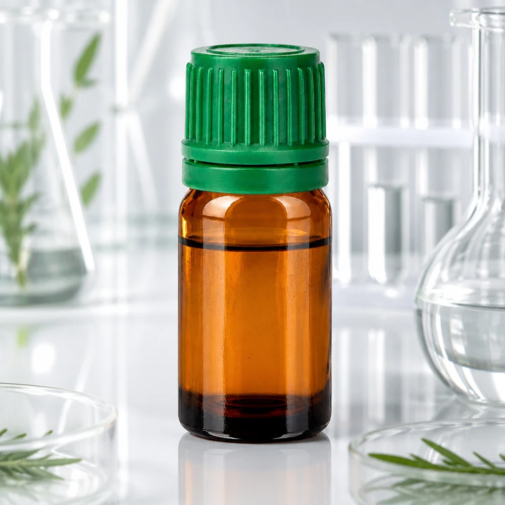 5ml flaske 11mm SV grøn OV BrownLine UT18/5 5 ml apoteksflaske af ravfarvet glas med rillet grøn hætte til laboratoriebrug