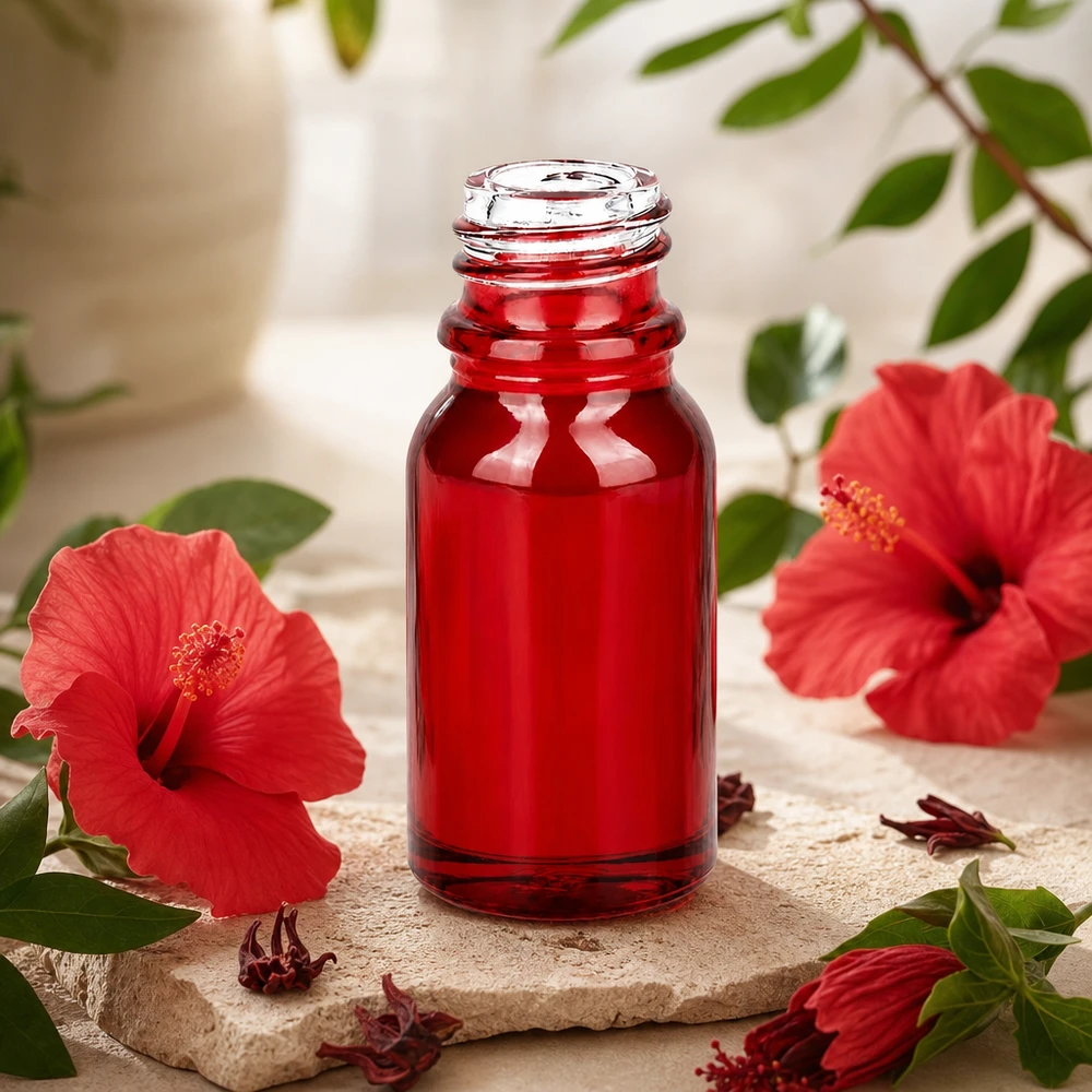 10 ml Apoteksflaske RedLine UT18/10 UNiTWIST Elegant rød apoteksflaske 10 ml RedLine UT18/10 med UNiTWIST-låg til naturkosmetik