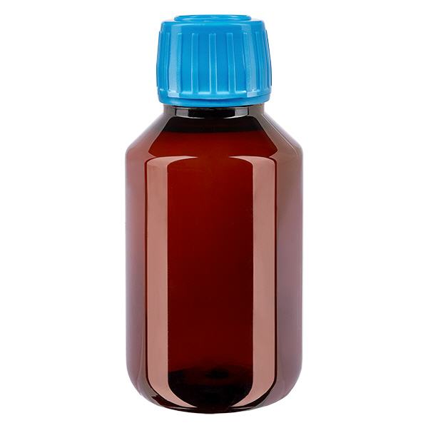 PET-flaske 100 ml med blå hætte OV