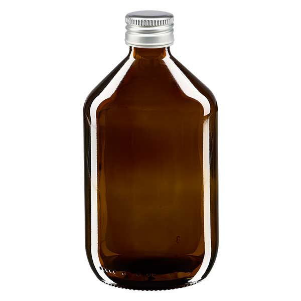 500 ml medicinflaske brun, med låg af sølvfarvet aluminium ApoGlas. Farmaceutisk kvalitet fra EU-produktion. 28 mm (PP28) gevind. (sirup, let glasflaske) 500 ml medicinflaske brun, med låg af sølvfarvet aluminium ApoGlas. Farmaceutisk kvalitet fra EU-produktion. 28 mm (PP28) gevind. (sirup, let glasflaske)