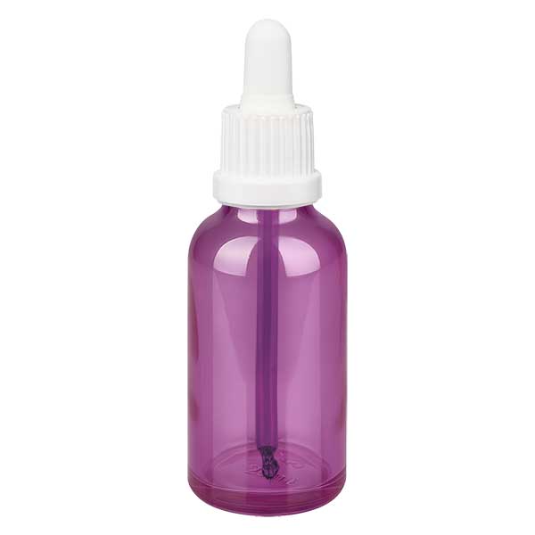 30 ml pipetteflaske hvid originalitet skruelåg PurpleLine UT18/30