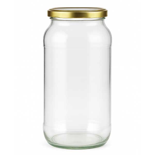 1062 ml rund krukke med BasicSeal-låg guld UNiTWIST