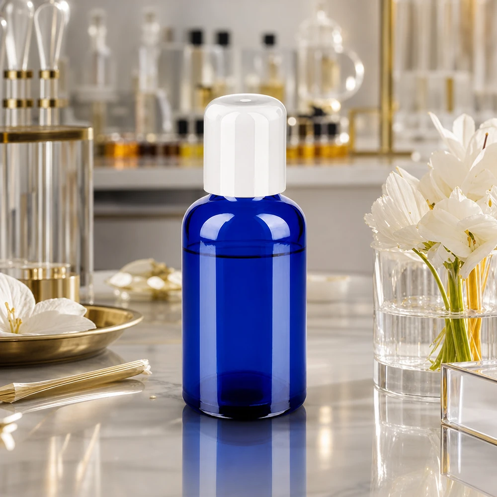 50 ml roll-on flaske hvid STD BlueLine UT18/50 50 ml BlueLine roll-on-flaske med hvid hætte STD UT18/50 til professionelle kosmetiske anvendelser