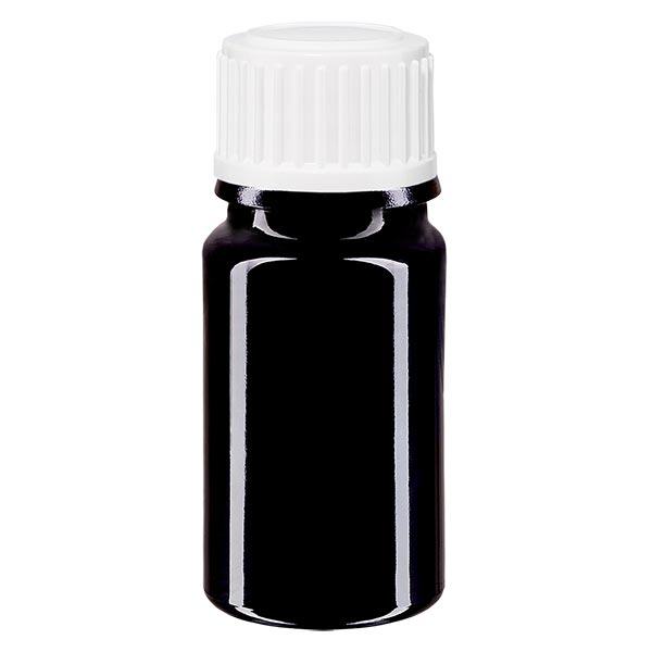 Apoteksflaske viol. 5ml skruelåg hvid stk. Apoteksflaske viol. 5ml skruelåg hvid stk.