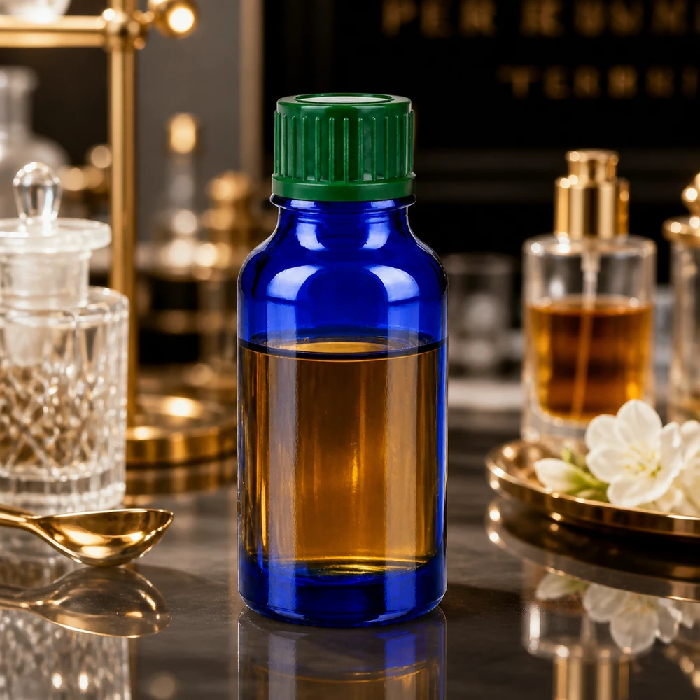 Kompakt 20 ml blå glasflaske til kosmetik og lægemidler 11 mm SV grøn BlueLine UT18/20