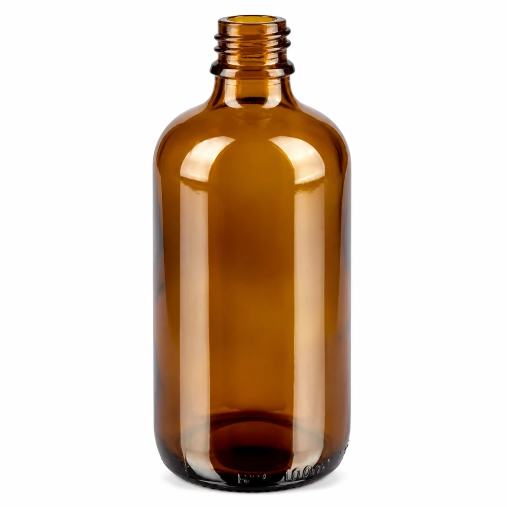 100 ml flaske 11 mm SV grøn OV BrownLine UT18/100 Lille 100 ml apotekerflaske af brunt glas med 11 mm åbning til kosmetik og apotek