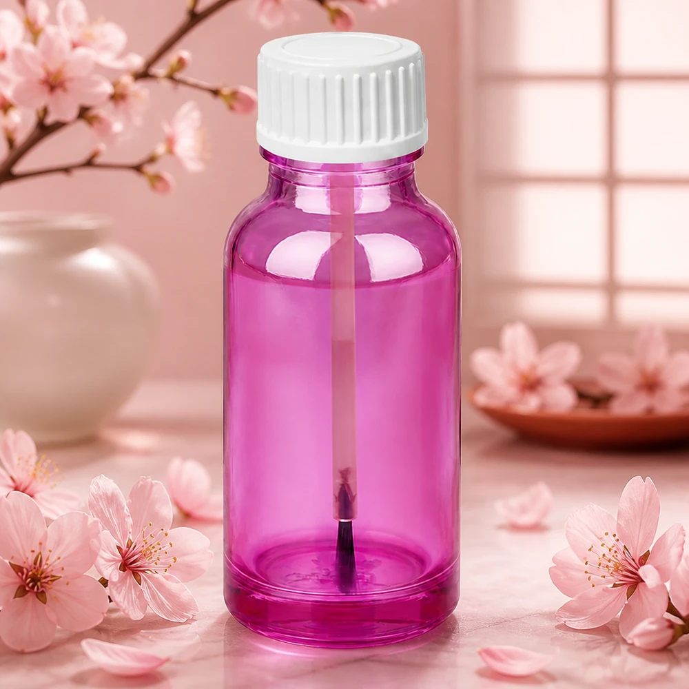 20 ml børsteflaske hvid standard PurpleLine UT18/20 Lille 20 ml børsteflaske med hvidt skruelåg, ideel til spotkosmetik