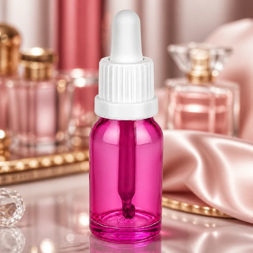 10 ml pipetteflaske hvid Originality skruelåg PurpleLine UT18/10 Elegant 10 ml pipetteflaske i lilla til æteriske olier OV PurpleLine UT18/10