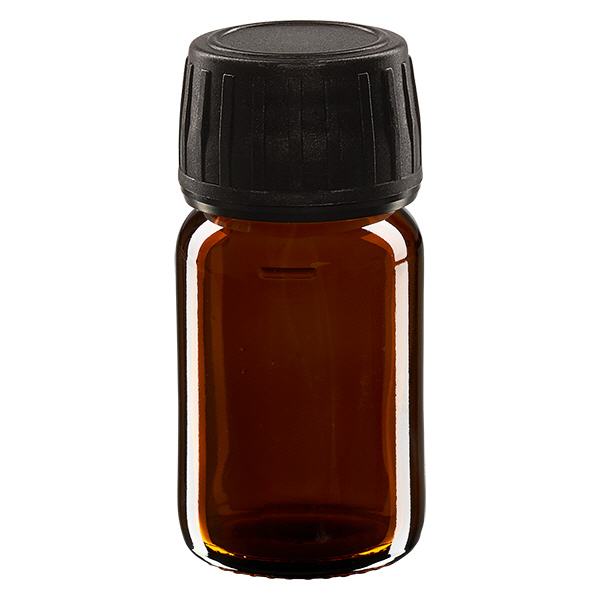 30 ml medicinflaske brun, hætte sort med manipulationssikker ring ApoGlas. Farmaceutisk kvalitet fra EU-produktion. 28 mm (PP28) gevind. (sirup, let glasflaske) 30 ml medicinflaske brun, hætte sort med manipulationssikker ring ApoGlas. Farmaceutisk kvalitet fra EU-produktion. 28 mm (PP28) gevind. (sirup, let glasflaske)