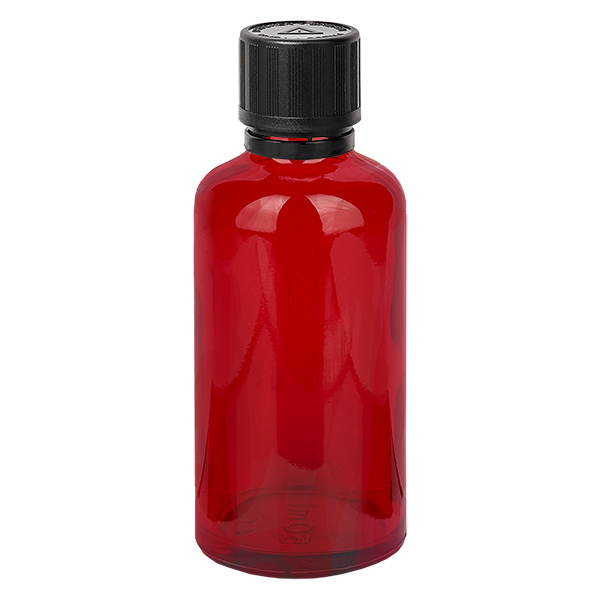 50 ml dråbeflaske 1mm s. OV KiSi Bli RedL. UT18/50