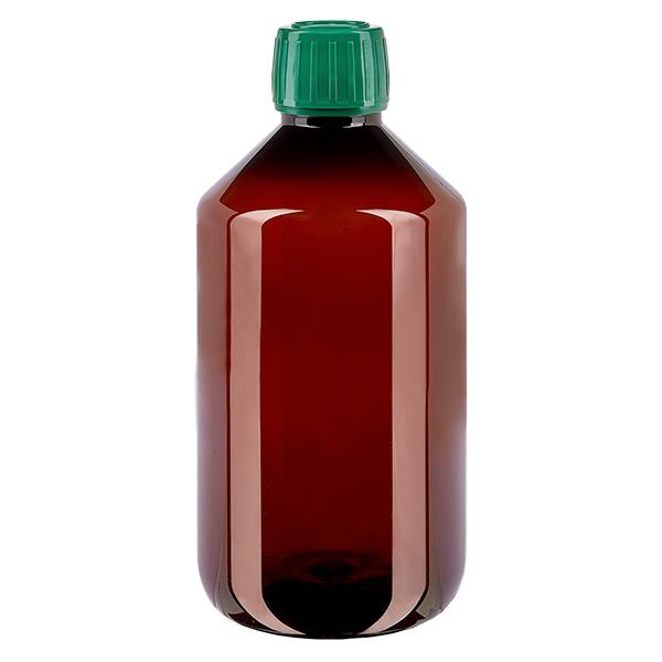 PET-flaske 500 ml med grøn hætte OV PET-flaske 500 ml med grøn hætte OV