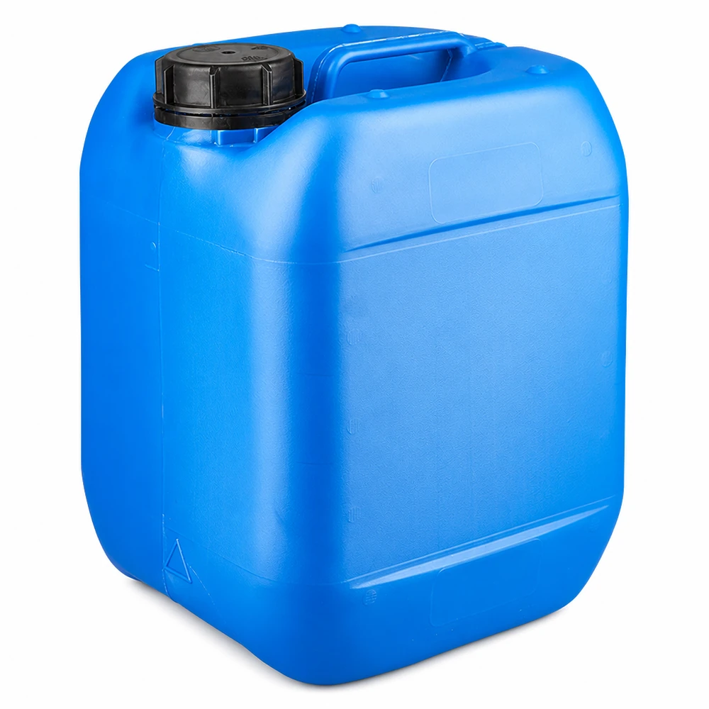 5 liters blå dunk med skruelåg OV Blå 5-liters plastdunk med sort skruelåg (OV) og bærehåndtag