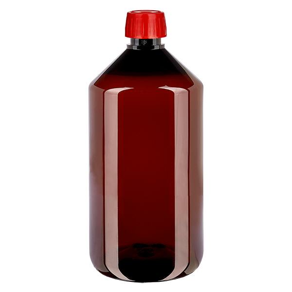 PET-flaske 750 ml med afgasningshætte rød PET-flaske 750 ml med afgasningshætte rød