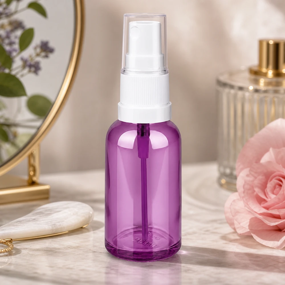 30 ml sprayflaske hvid/transparent Standard PurpleLine UT18/30 Gennemsigtig lilla sprayflaske 30 ml med hvidt sprayhoved til DIY-kosmetik og aromaterapi