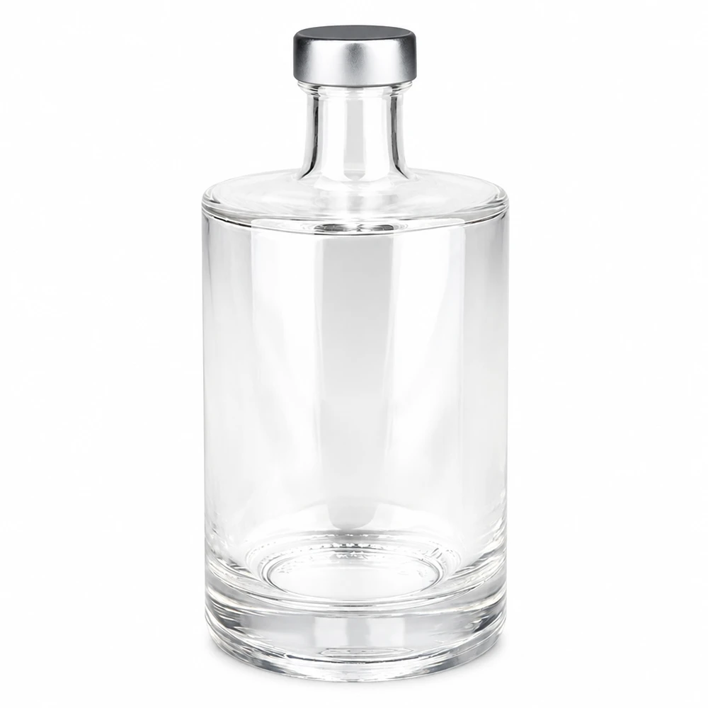 500 ml glasflaske »Sam« og skruelåg sølv UNiTWIST® 500 ml glasflaske Sam med sølvfarvet skruelåg UNiTWIST transparent tom Produktfoto