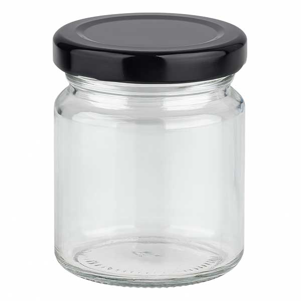 53 ml rund krukke med BasicSeal-låg sort UNiTWIST