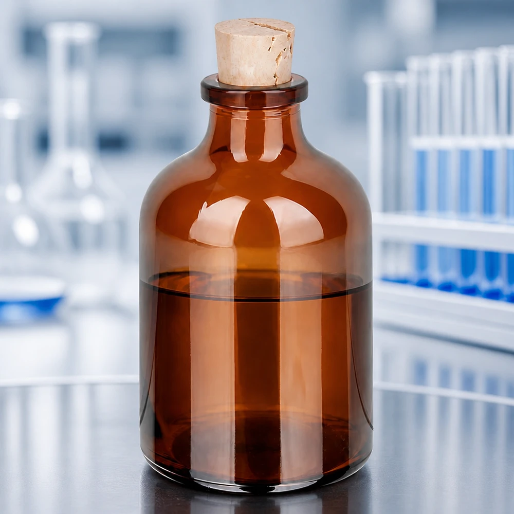 Flaske ravfarvet glas 50ml med kork 11/14mm Handliche Braunglasflasche 50ml mit Korken als Verpackungslösung für Naturheilmittel