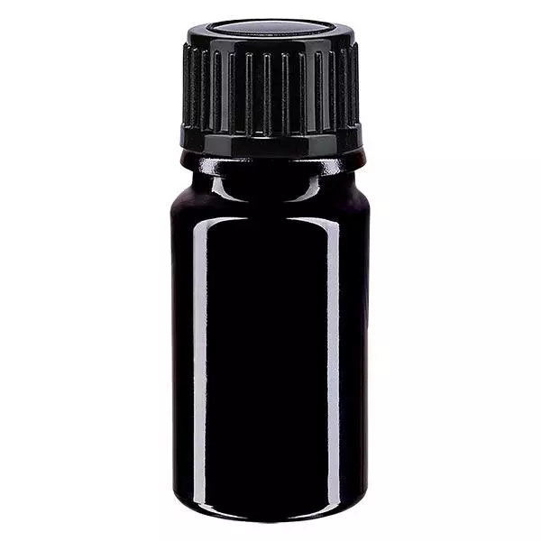 Apoteksflaske viol. 5ml skruelåg sort pc Apoteksflaske viol. 5ml skruelåg sort pc
