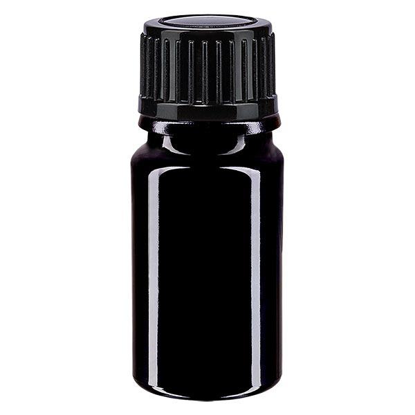 Apoteksflaske viol. 5ml skruelåg sort pc Apoteksflaske viol. 5ml skruelåg sort pc