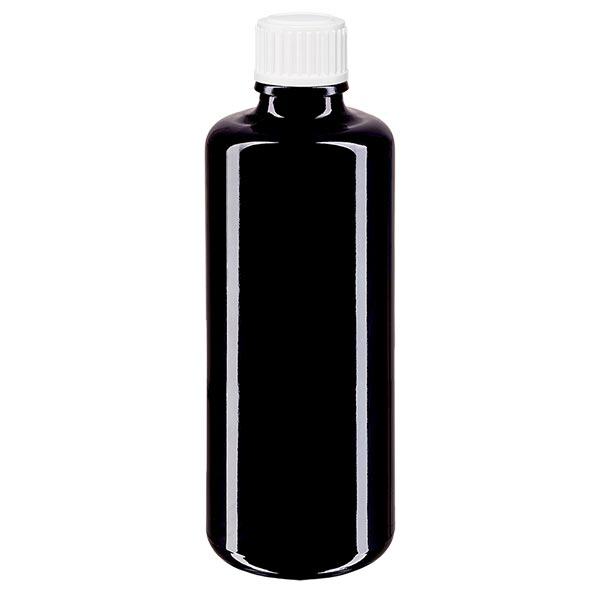 Apoteksflaske viol. 100ml dråbetæller hvid 0,8mm stk. Apoteksflaske viol. 100ml dråbetæller hvid 0,8mm stk.
