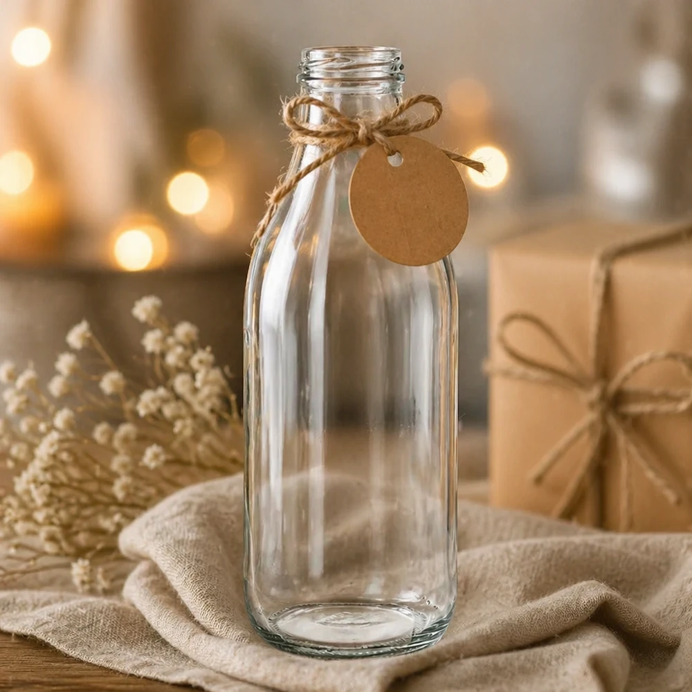 1000 ml glasflaske uden låg (TO48) UNiTWIST. Absolut lækagesikker med stor åbning. Til mælk, juice og limonade. Kræver TO48-låg 1000 ml glasflaske uden låg (TO48) UNiTWIST. Absolut lækagesikker med stor åbning. Til mælk, juice og limonade. Kræver TO48-låg