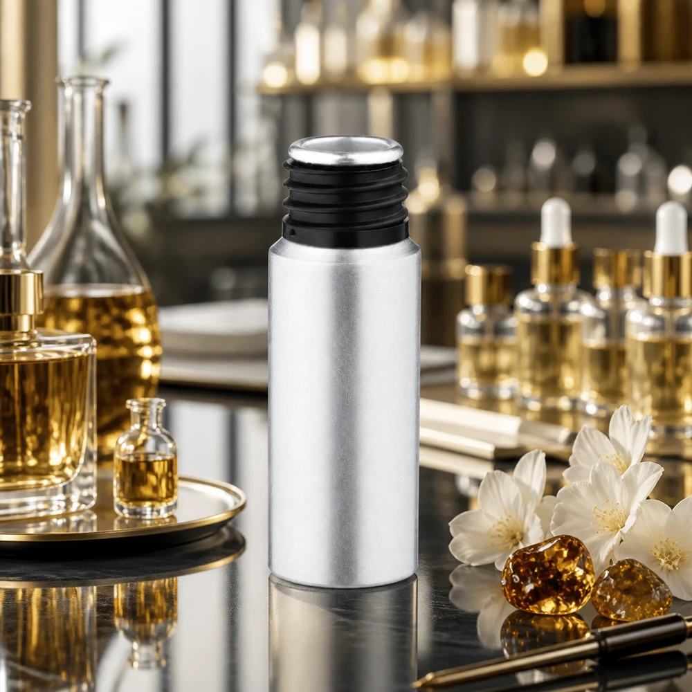20 ml farvet aluminiumsflaske Elegant 20 ml farvet aluminiumsflaske med mat sølvfinish til professionelle kosmetiske anvendelser