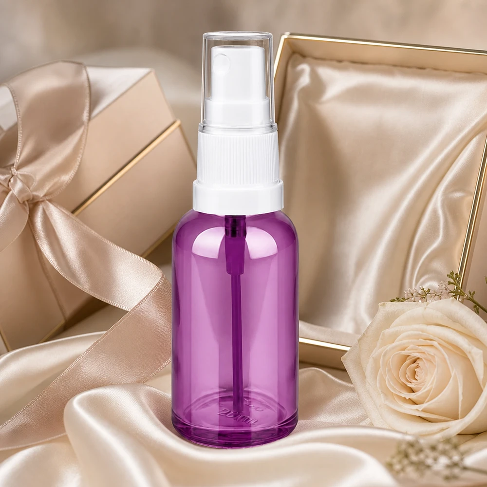 30 ml sprayflaske hvid/transparent Standard PurpleLine UT18/30 Elegant 30 ml sprayflaske i Purple Line-design til luksuriøse kosmetikprodukter