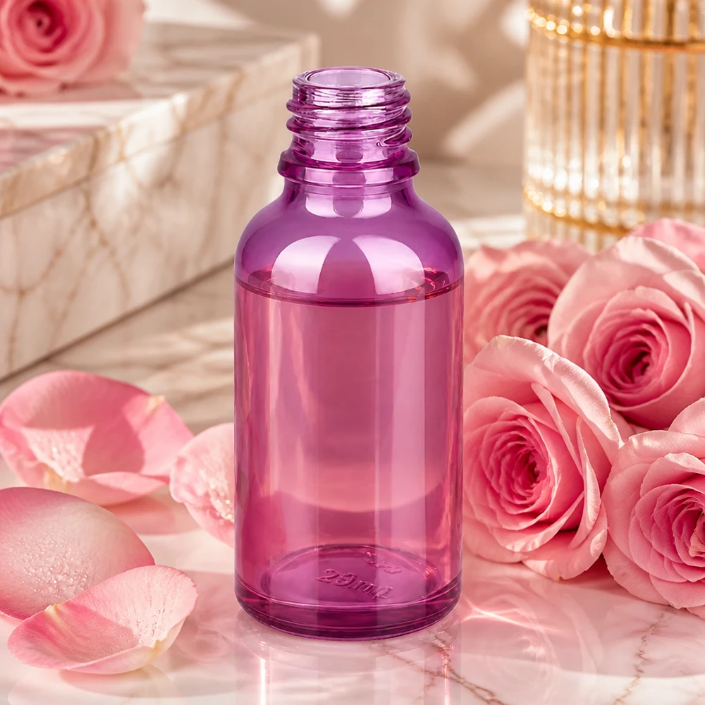 30 ml lilla glasflaske PurpleLine UT18/30 til æteriske olier og kosmetik
