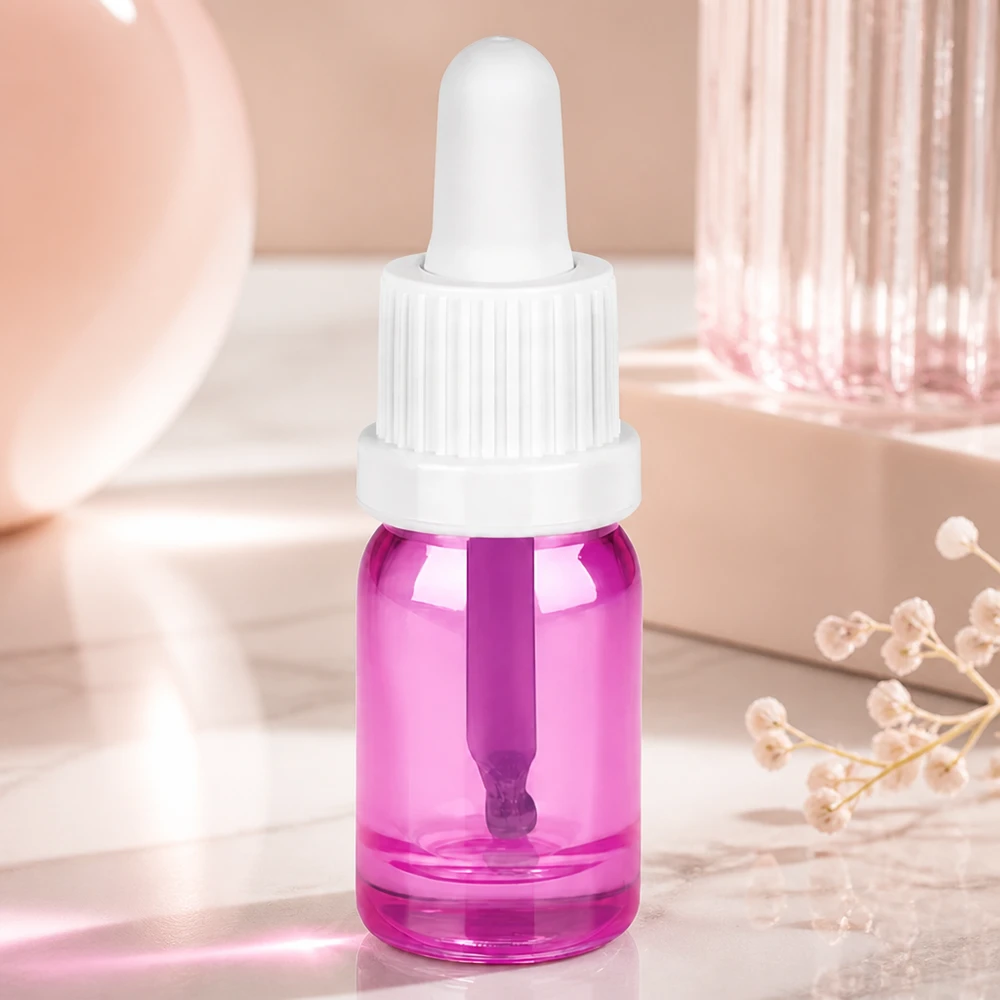 5 ml pipetteflaske hvid originalitet skruelåg PurpleLine UT18/5 Premium pipetteflaske 5 ml med violet borosilikatglas og ergonomisk hvid pipette