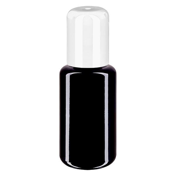 Apoteksflaske viol. 30ml roll-on hætte hvid Apoteksflaske viol. 30ml roll-on hætte hvid
