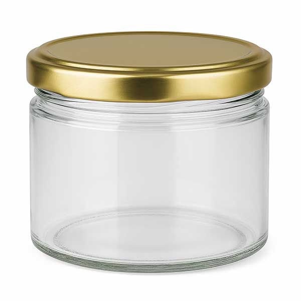 540 ml rund krukke med BasicSeal-låg i guld UNiTWIST