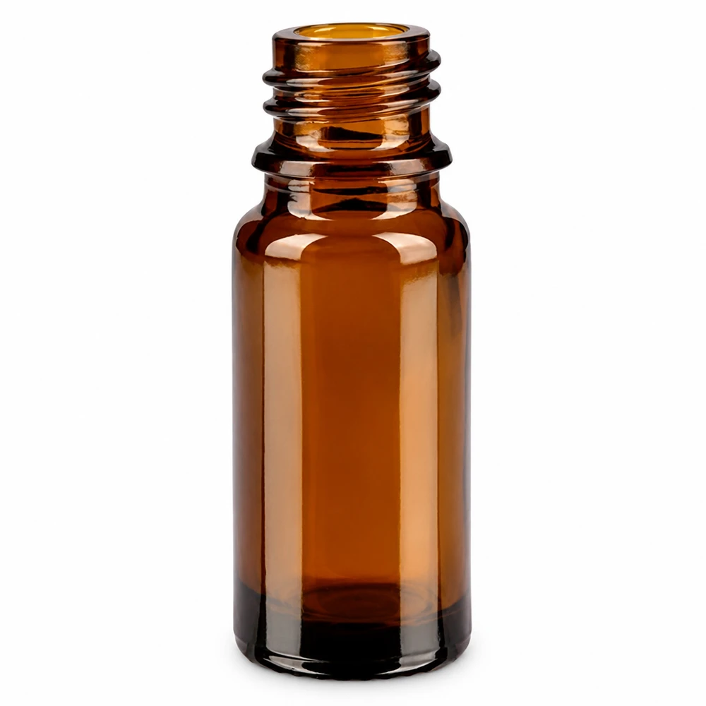 Dropperflaske 10 ml DIN 18 lavet af ravfarvet glas 10 ml apoteksflaske i brunt glas med skruegevind til æteriske olier og medicin