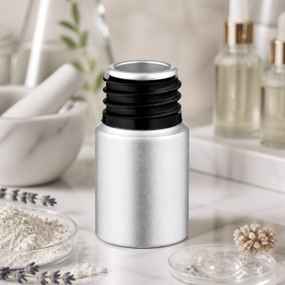 10 ml farvet aluminiumsflaske Sølvfarvet 10 ml aluminiumsflaske med mat finish til DIY-kosmetik og naturlig hudpleje