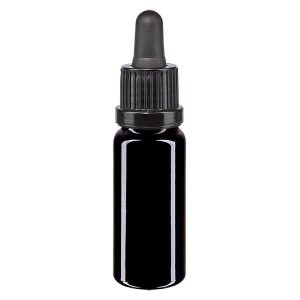 Apoteksflaske viol. 10ml pipette sort OV Apoteksflaske viol. 10ml pipette sort OV
