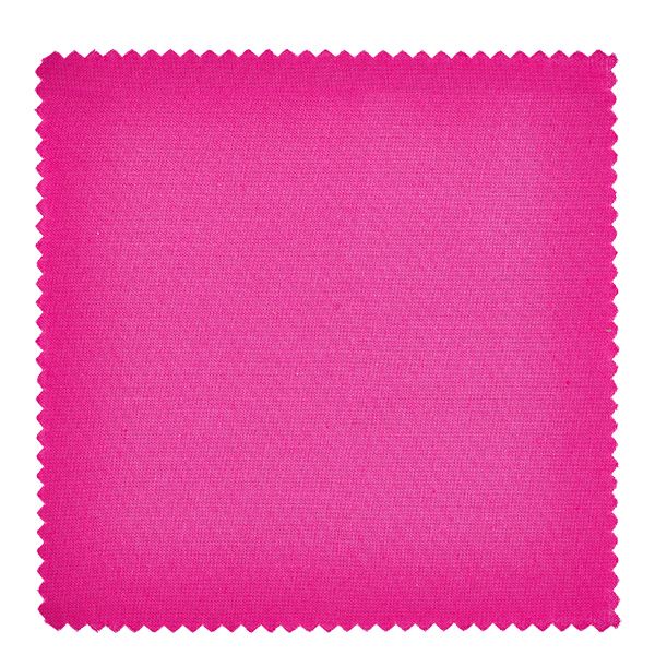 Stofdækkeserviet pink 120x120mm firkantet Lyserødt stof 12 cm firkantet nærbillede viser tekstur og savtakket detalje til smykkedækkeservietter.
