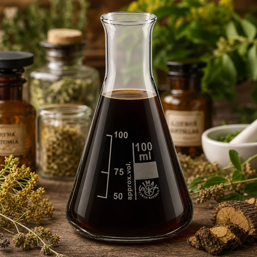 Erlenmeyer-kolbe 100 ml med smal hals Erlenmeyer-kolbe 100 ml med smal hals og konisk form til optimal blanding og opvarmning af væsker