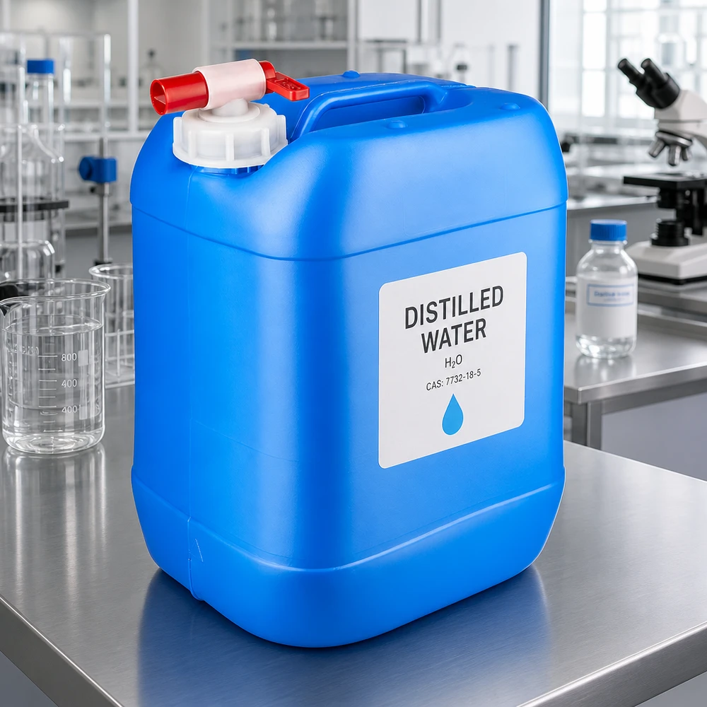 20 liters blå dunk med taphane Robust 20-liters dunk i blå med praktisk tappehane til sikker opbevaring af væsker