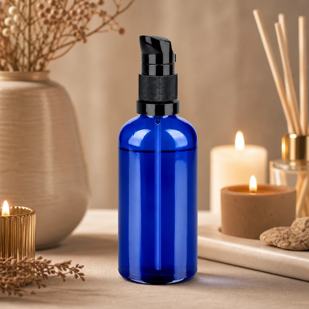 100 ml pumpeflaske sort STD BlueLine UT18/100