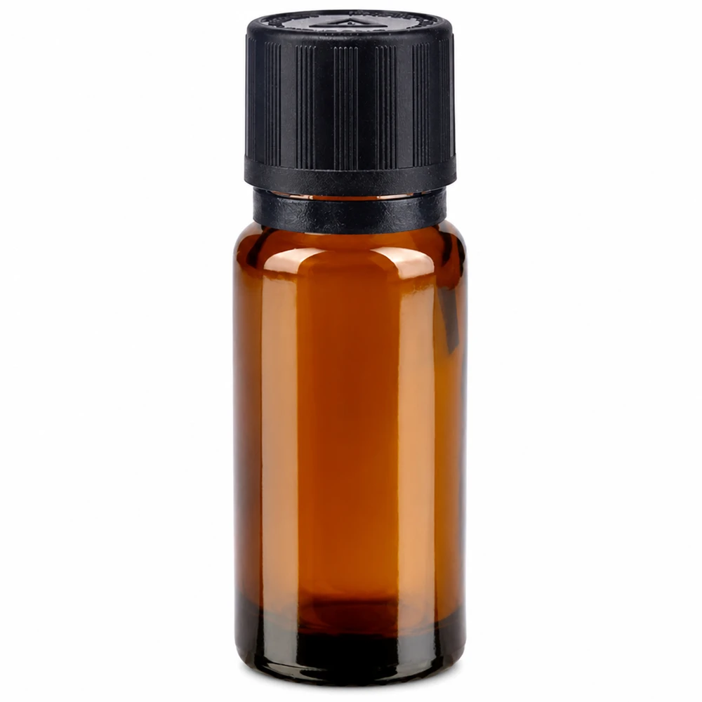 Apotfl. brun 10ml dryp v. Pr. 1mm s. KiSi Bliw OV 10 ml brun glasflaske med sort dråbepropp og originalitetsforsegling til apoteksbrug