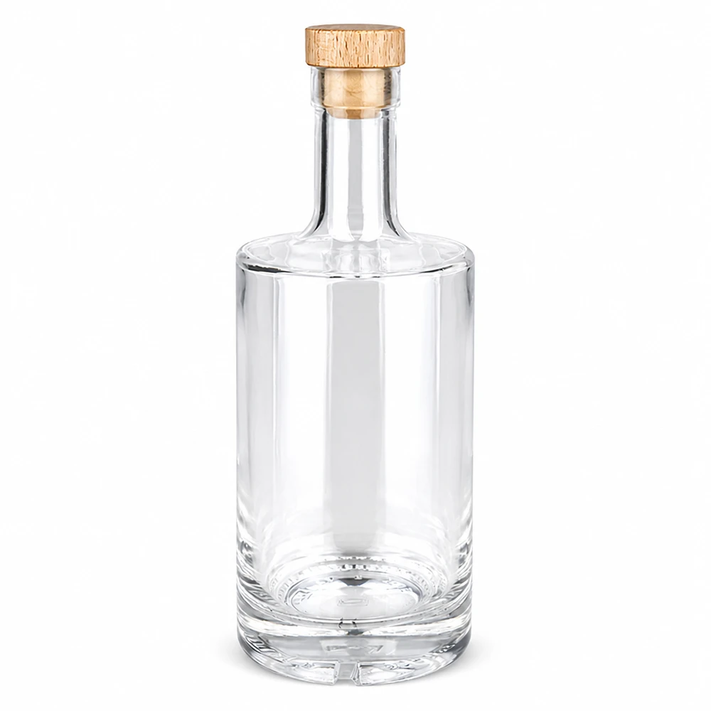 500 ml glasflaske »Nora« med træhåndtag og prop UNiTWIST® 500 ml glasflaske Nora med træhåndtag og kork UNiTWIST - klar glasflaske med korkprop af træ