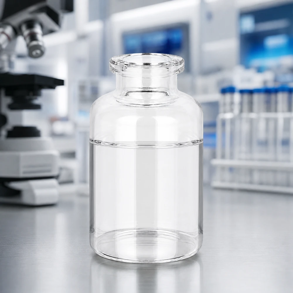 Injektionsflaske i klart glas 20 ml Zylindrische Klarglasflasche 20ml mit konischem Halsübergang für Injektionspräparate steril