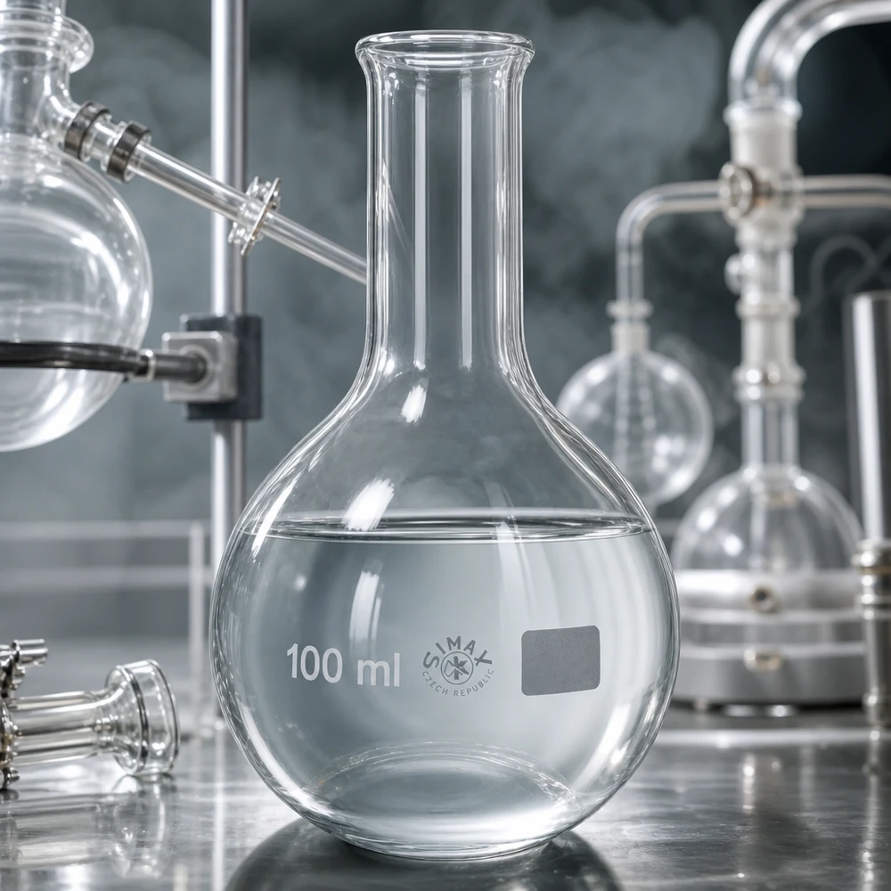 Stående kolbe 100 ml med smal hals Gennemsigtig 100 ml laboratoriekolbe med smal hals til professionelle kemieksperimenter