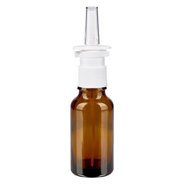 Apotekerflaske brun 20 ml næseforstøver hvid St Apotekerflaske brun 20 ml næseforstøver hvid St