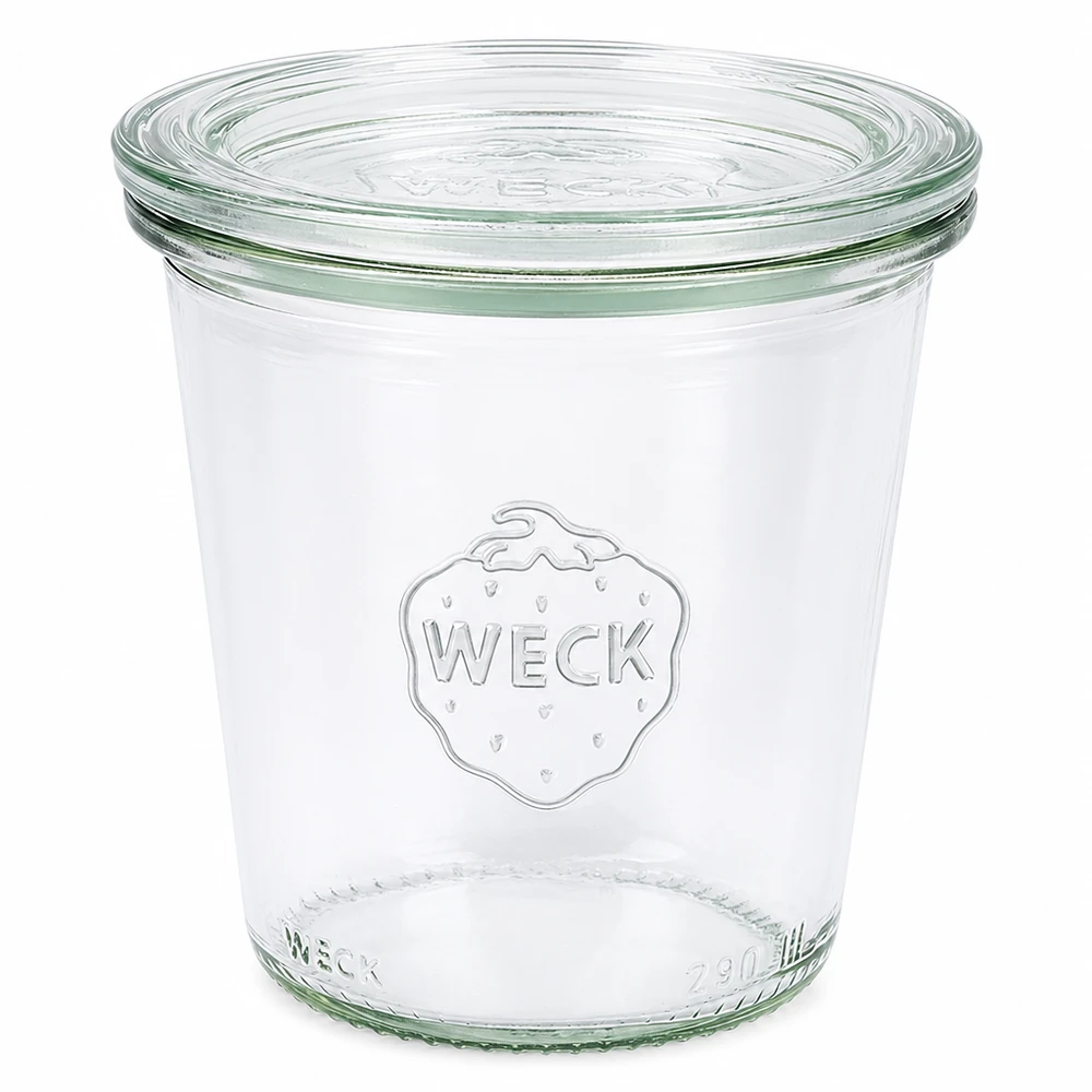 290 ml høje Briller med glaslåg WECK RR80 WECK drikkeglas 290 ml højt med glaslåg RR80 konserveringsglas transparent til konservering og opbevaring