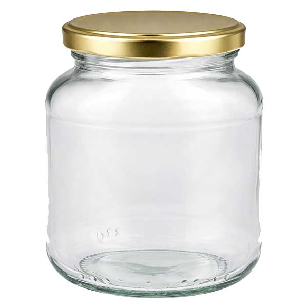 370 ml oval krukke med BasicSeal-låg guld UNiTWIST