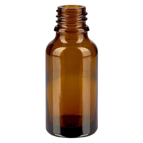 Dropperflaske 20 ml DIN 18 lavet af ravfarvet glas